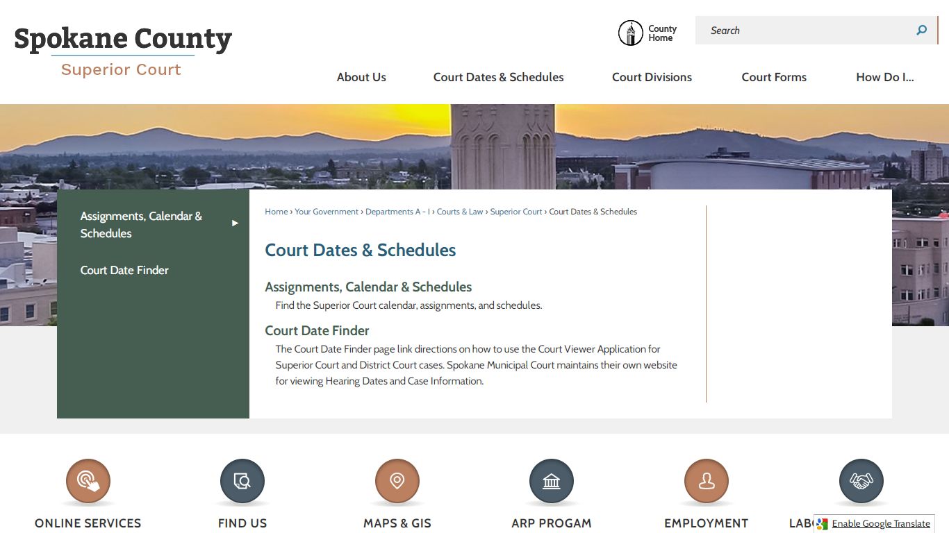 Court Dates & Schedules | Spokane County, WA